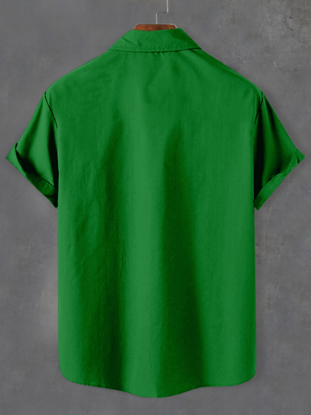 Men's Casual St. Patrick's Day Graphic Short Sleeve Shirt