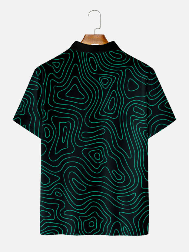 Men's Terrain Map Golf Champion Short Sleeve Polo Shirt