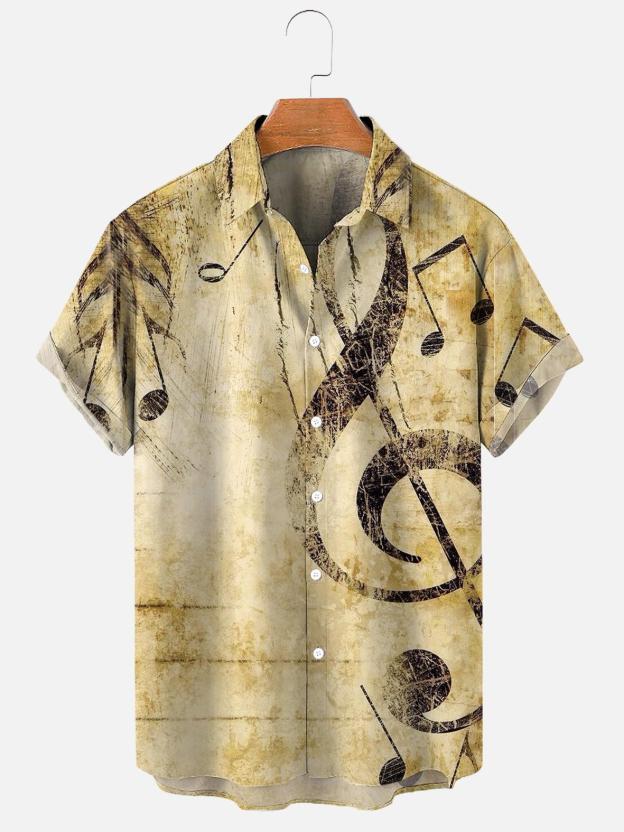 Men's Musical Art Casual Short Sleeve Shirt