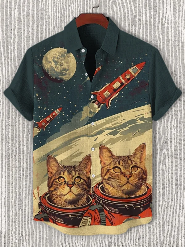 Men's Animal Print Short Sleeve Shirt