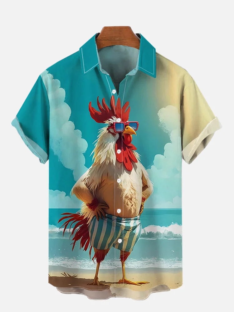 Funny Animal Print Short Sleeve Shirt