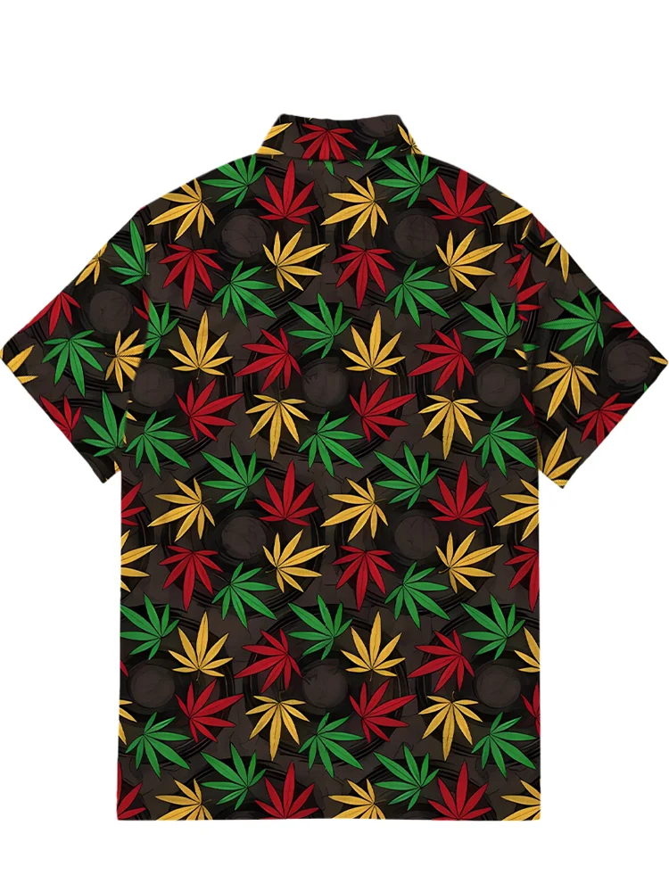 Aloha men's casual tropical Hawaiian printed short sleeved pocket shirt