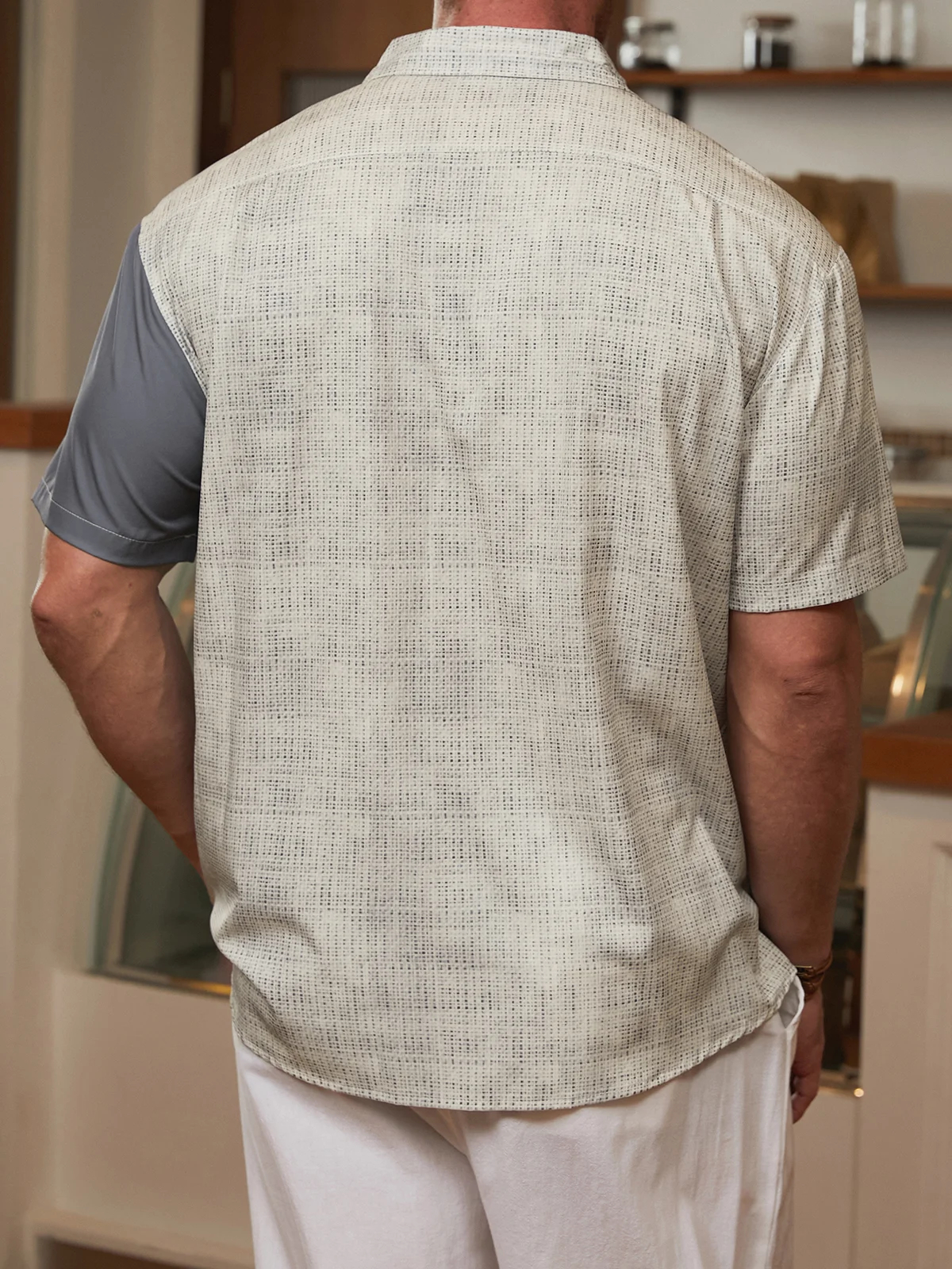 Men's Easter minimalist Jesus cross printed pocket holiday shirt