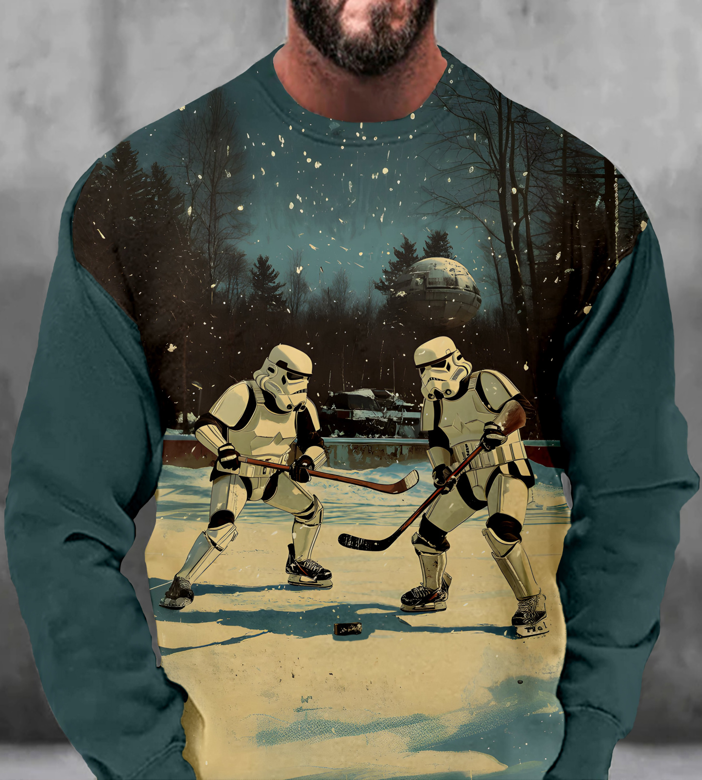 Men's Casual Classic Movie Graphic Long Sleeve Sweater