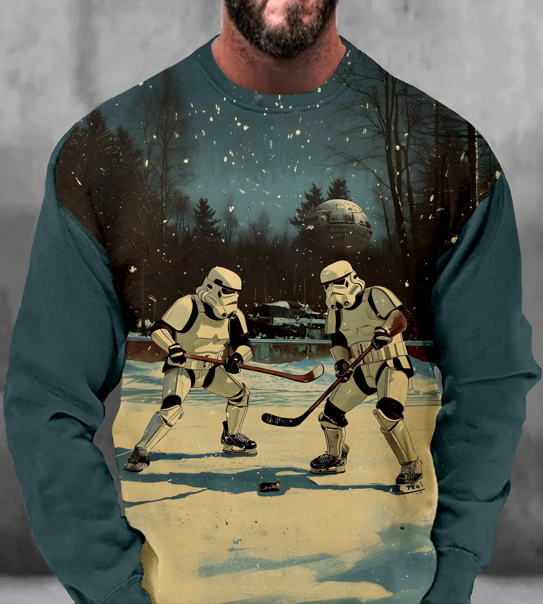 Men's Casual Classic Movie Graphic Long Sleeve Sweater