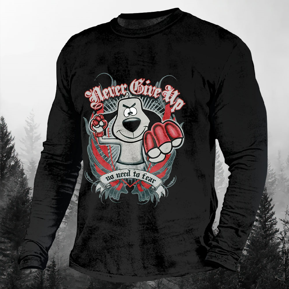 Men's Casual Cartoon Graphic Long Sleeve T-Shirt