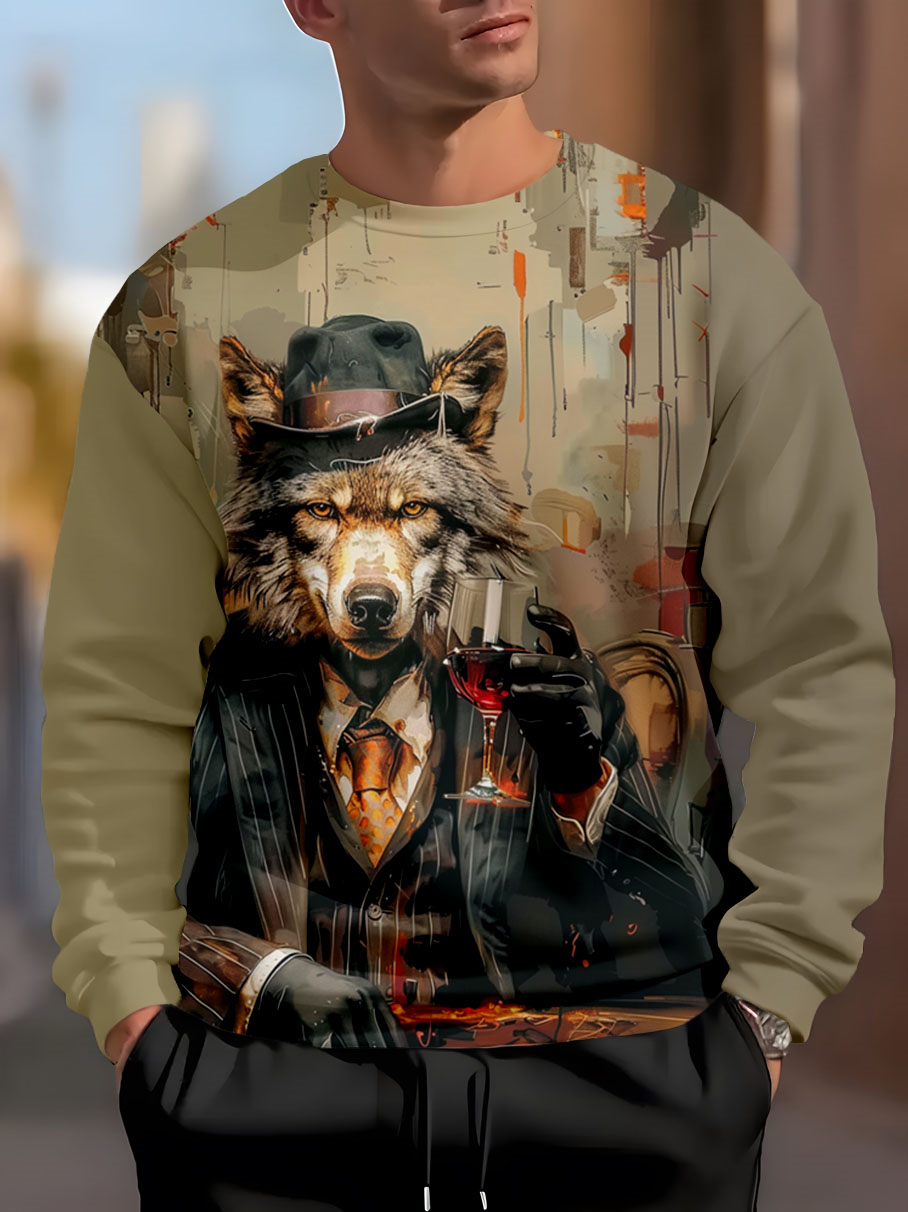 Men's Casual Classic Movie Graphic Long Sleeve Sweater