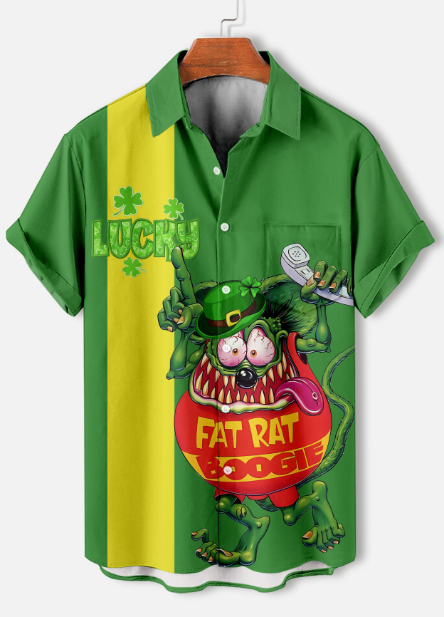 Men's Retro Comic Cartoon Classic Character Graphic Short Sleeve Shirt