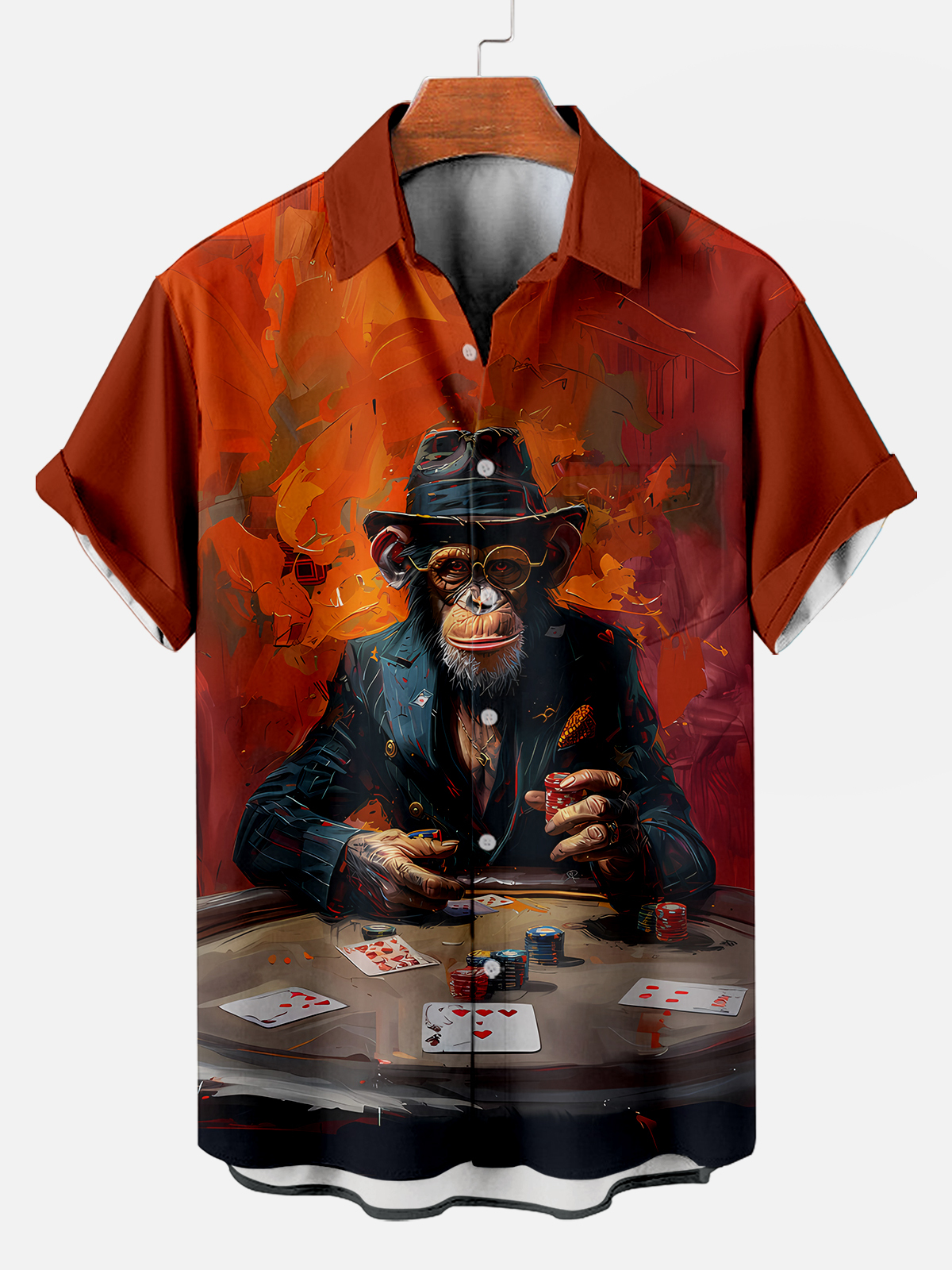 Retro Fashion Animal Print Short Sleeve Shirt