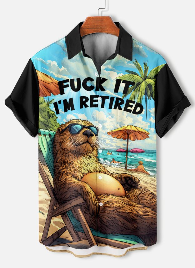 Men's Short Refreshing elegant hawaii Sleeve Shirt