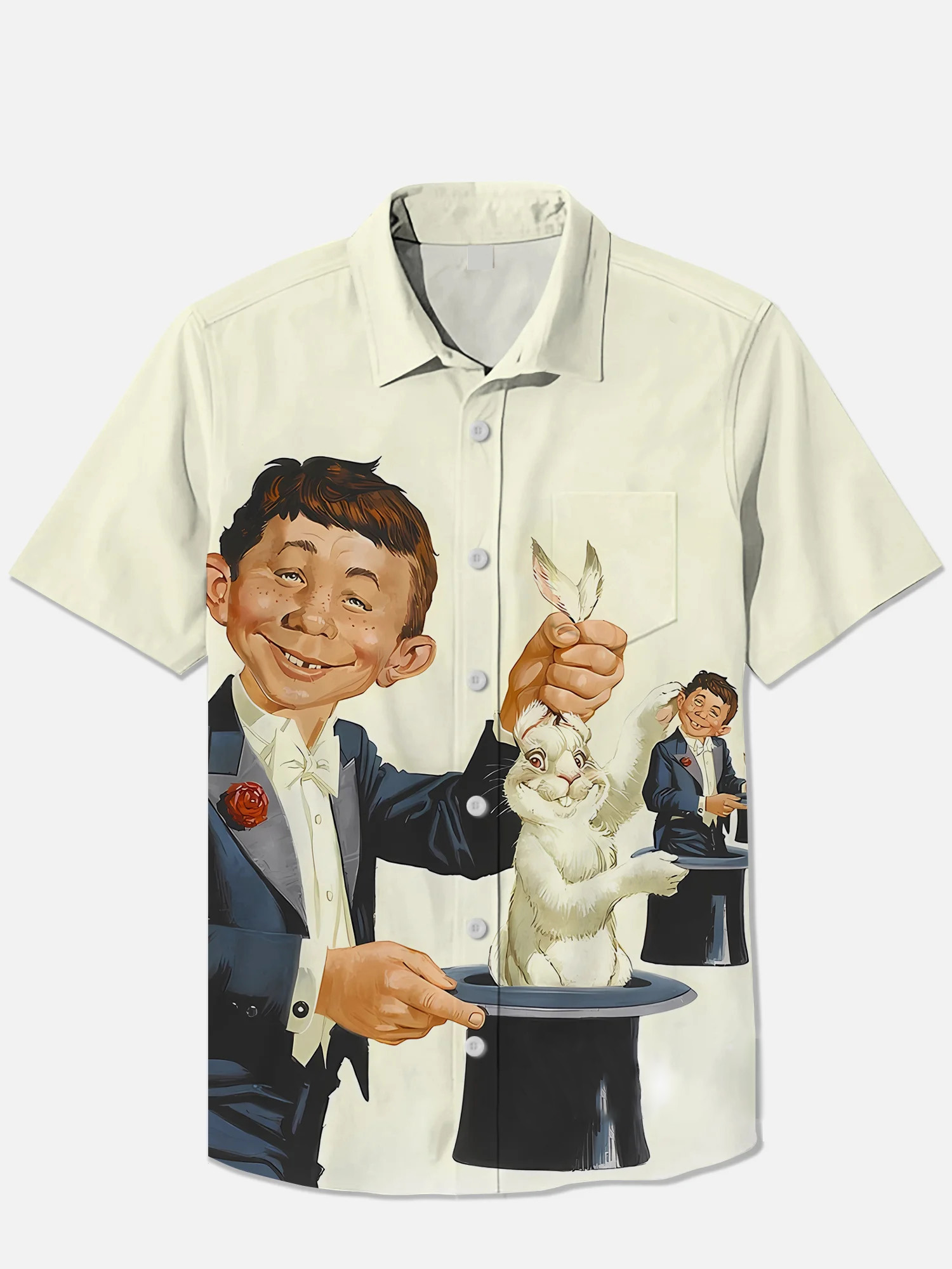 Men's Easter Print Short Sleeve Shirt