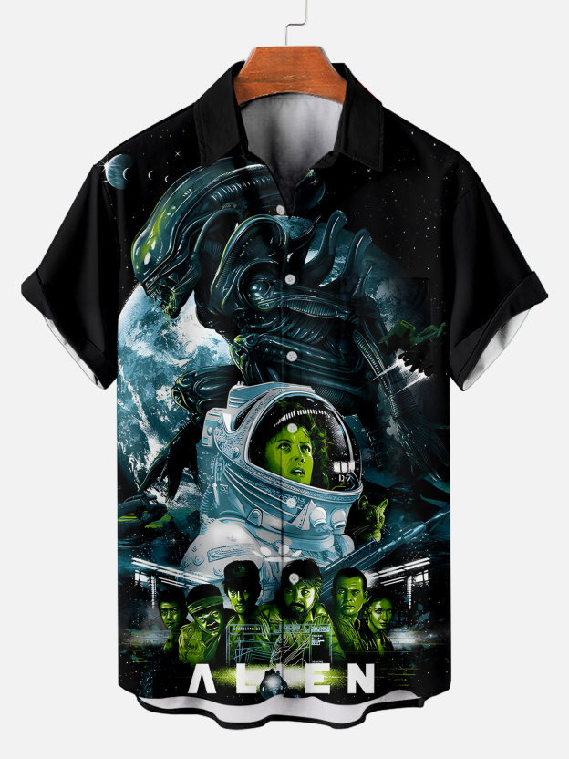 Men's Classic Movie Graphic Short Sleeve Shirt