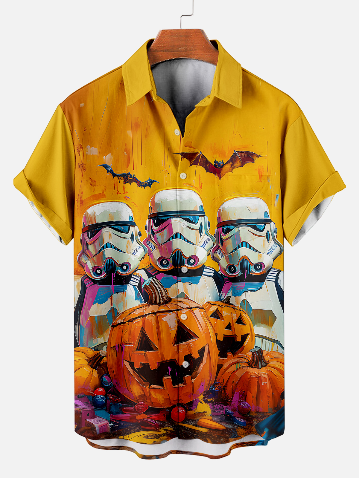 Men's Hawaiian Fun Little Yellow Duck Holiday Casual Short Sleeve Shir