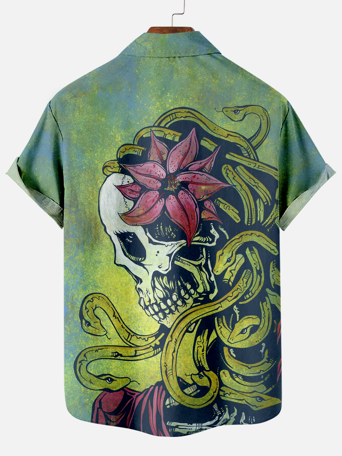 Men's Classic Day of the Dead Skull Graphic Short Sleeve Shirt