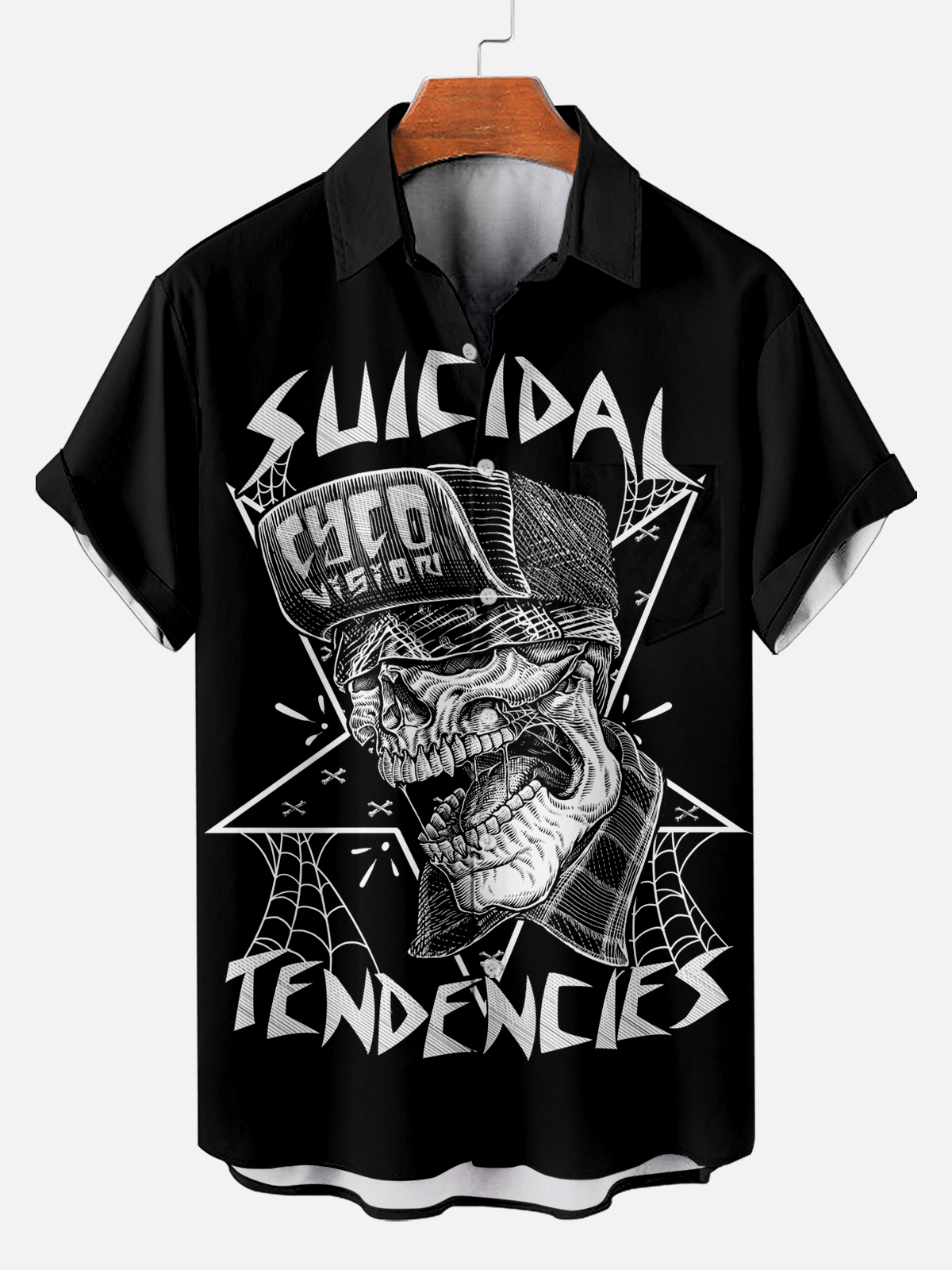 [Copy]Men's Vintage Witch Oil Painting Art Halloween Short Sleeve Shirt