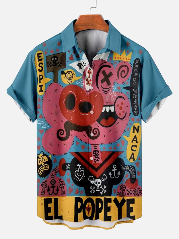 [Copy]Men's Vintage Witch Oil Painting Art Halloween Short Sleeve Shirt