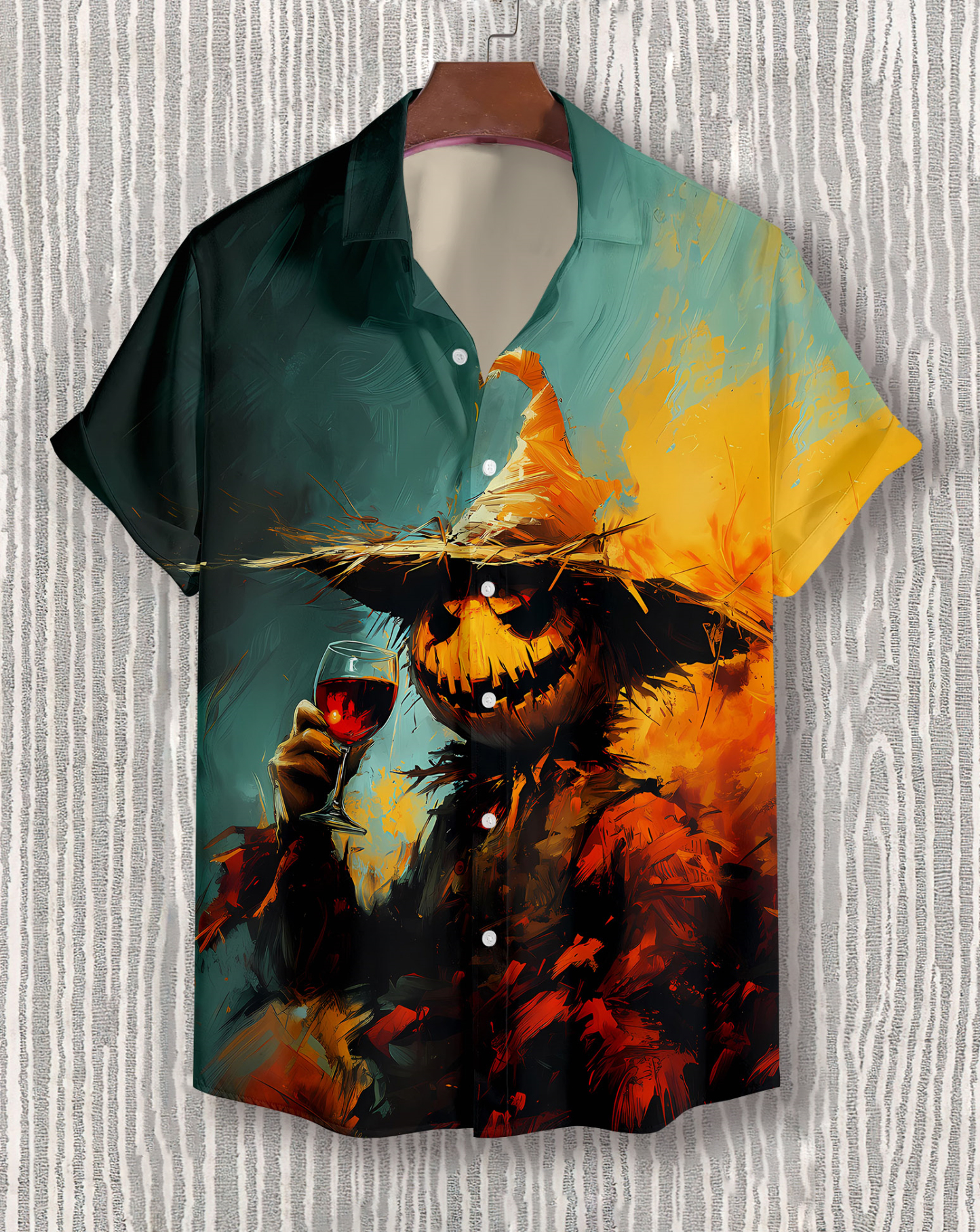 Men's Halloween Atmosphere Graphic Short Sleeve Shirt