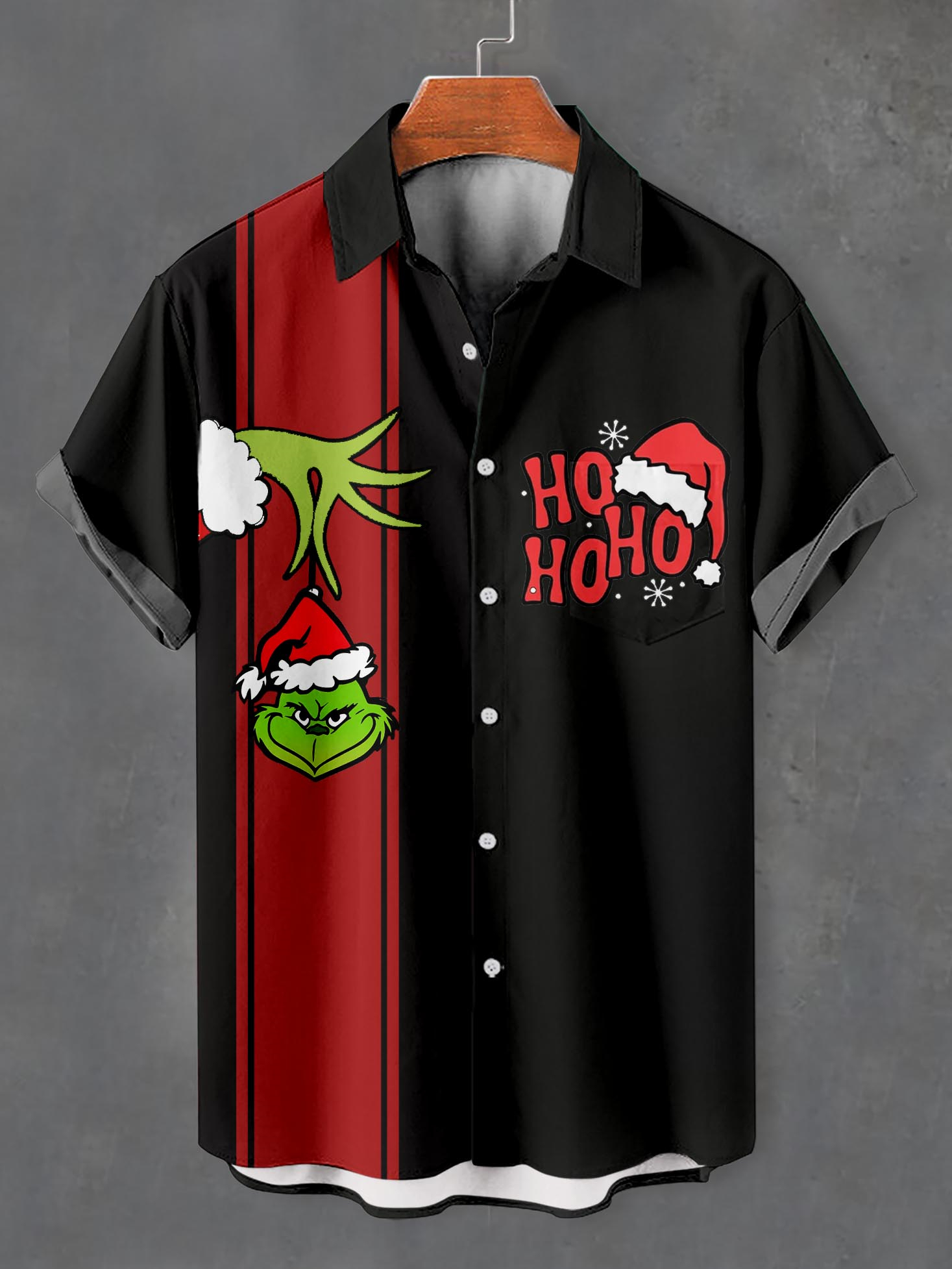 Men's Christmas Cartoon Graphic Short Sleeve Shirt