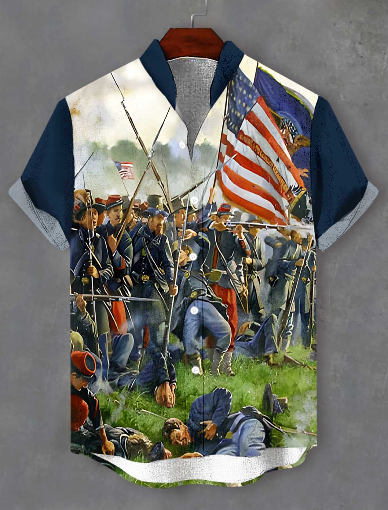 Men's Historical War Illustrated Short Sleeve Shirt
