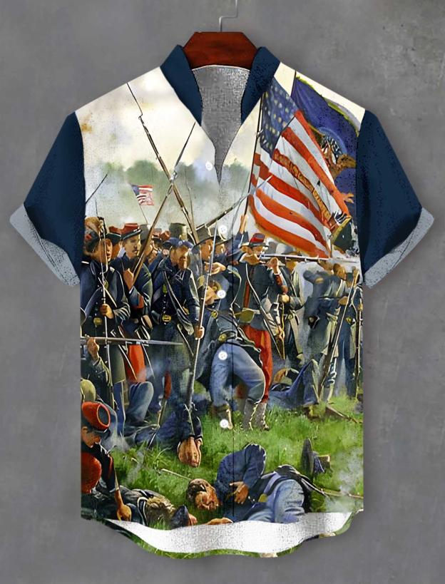 Men's Historical War Illustrated Short Sleeve Shirt