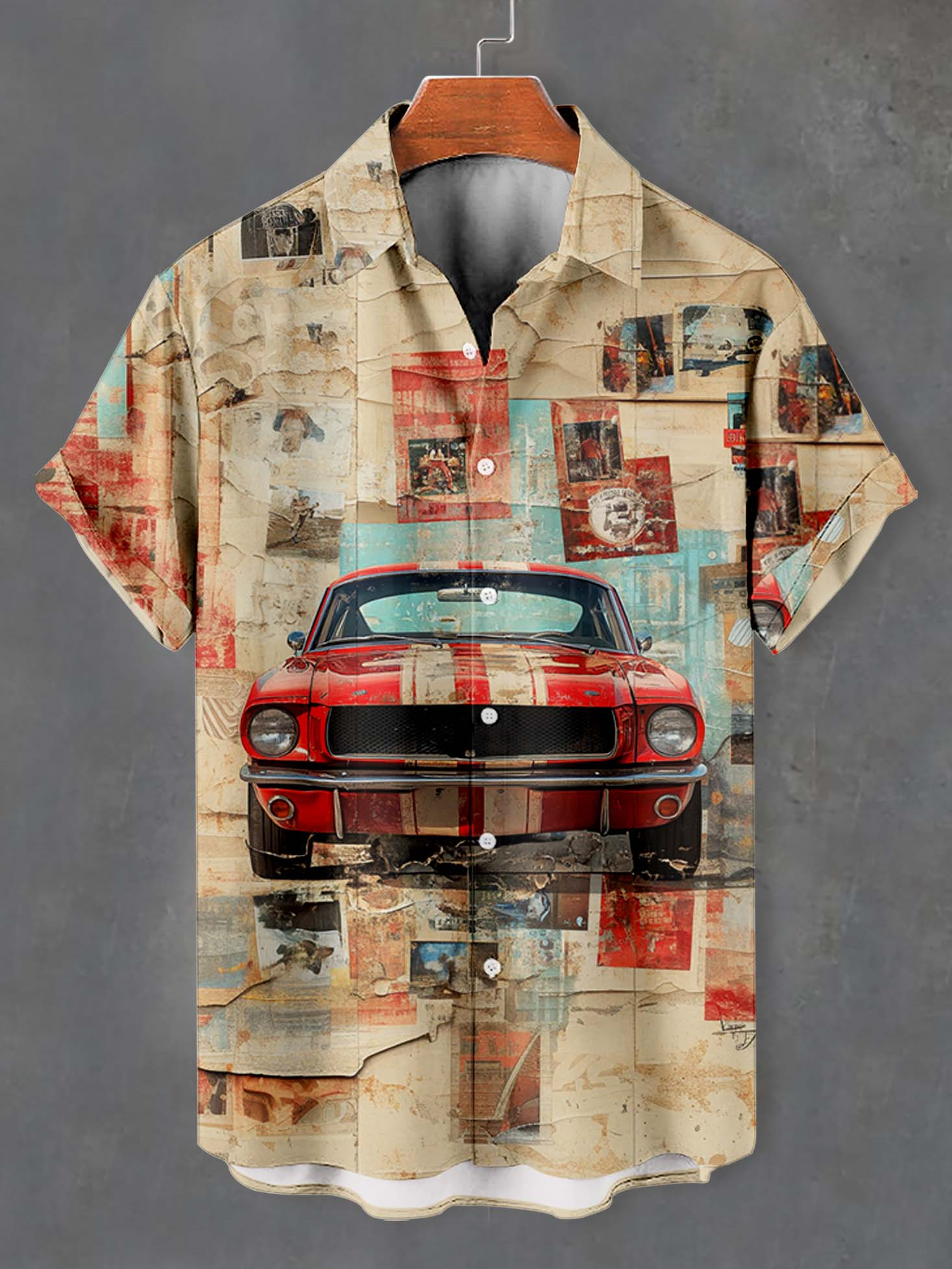 Men's Car Graphic Short Sleeve Shirt