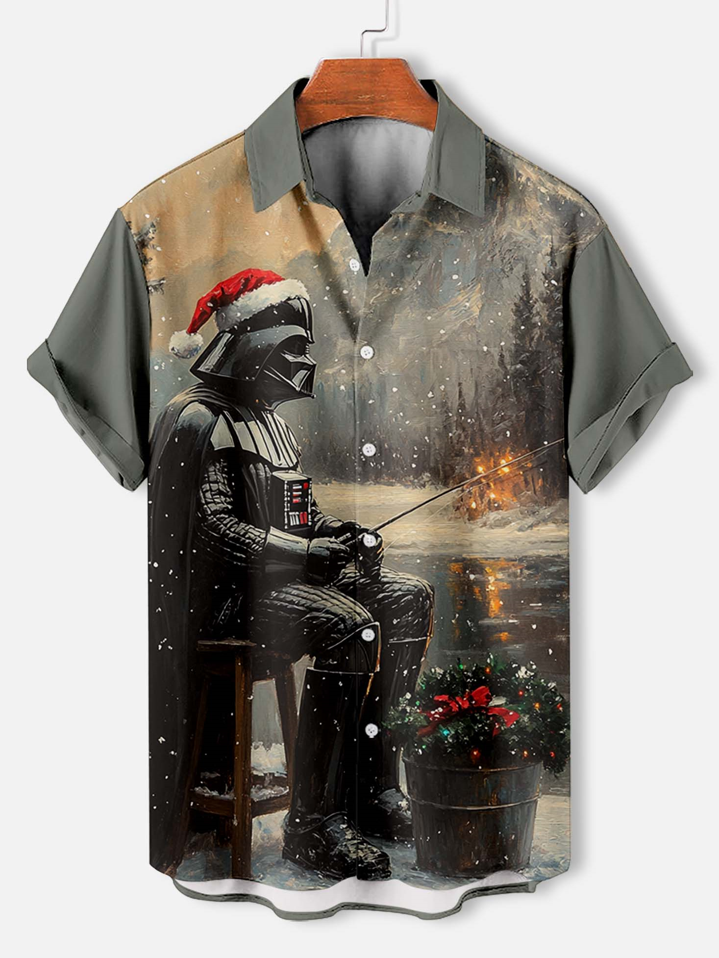 Men's Classic Movie Christmas Graphic Short Sleeve Shirt