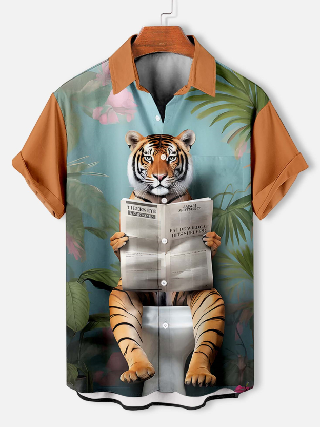 Men's Fun Animal Graphic Short Sleeve Shirt