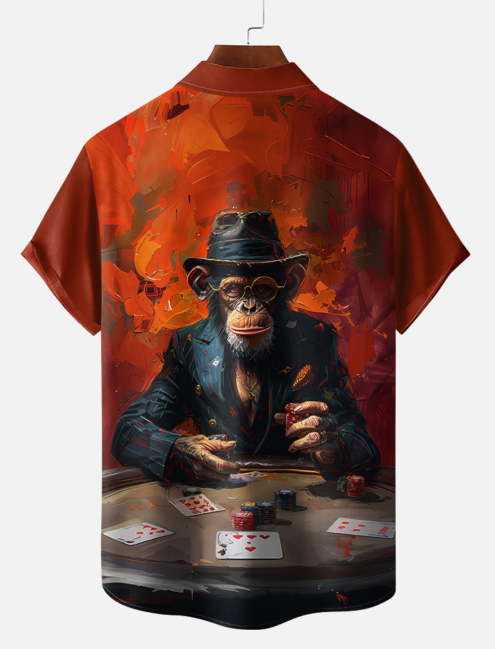 Retro Fashion Animal Print Short Sleeve Shirt