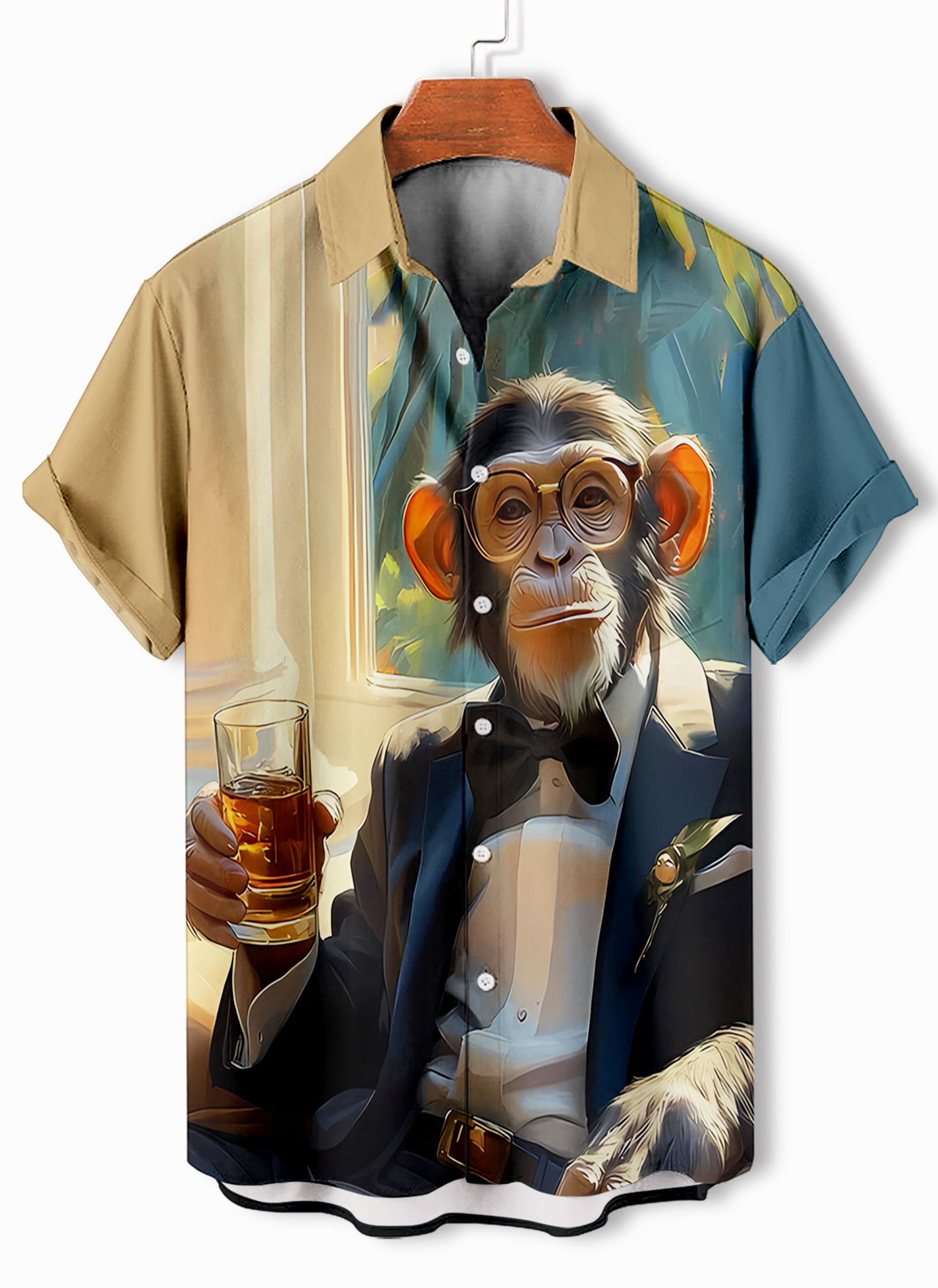 [Copy]Men's Classic Movie Godfather Animal Fun Graphic Short Sleeve Shirt