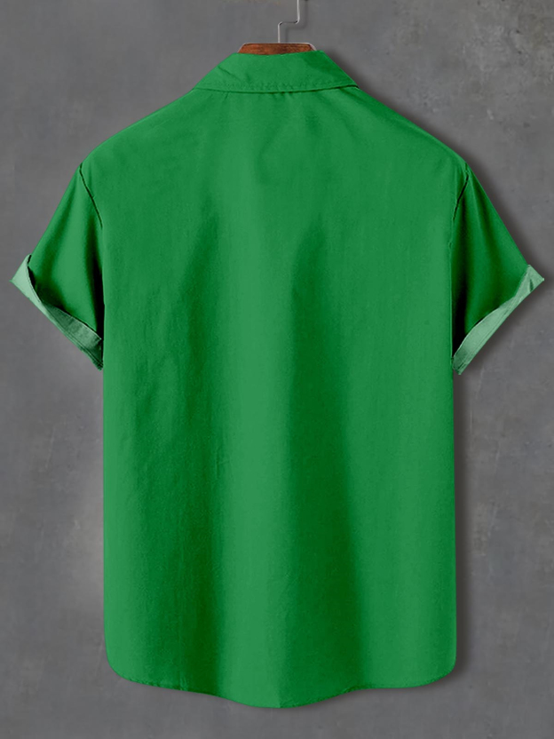 Men's Christmas Cartoon Graphic Short Sleeve Shirt