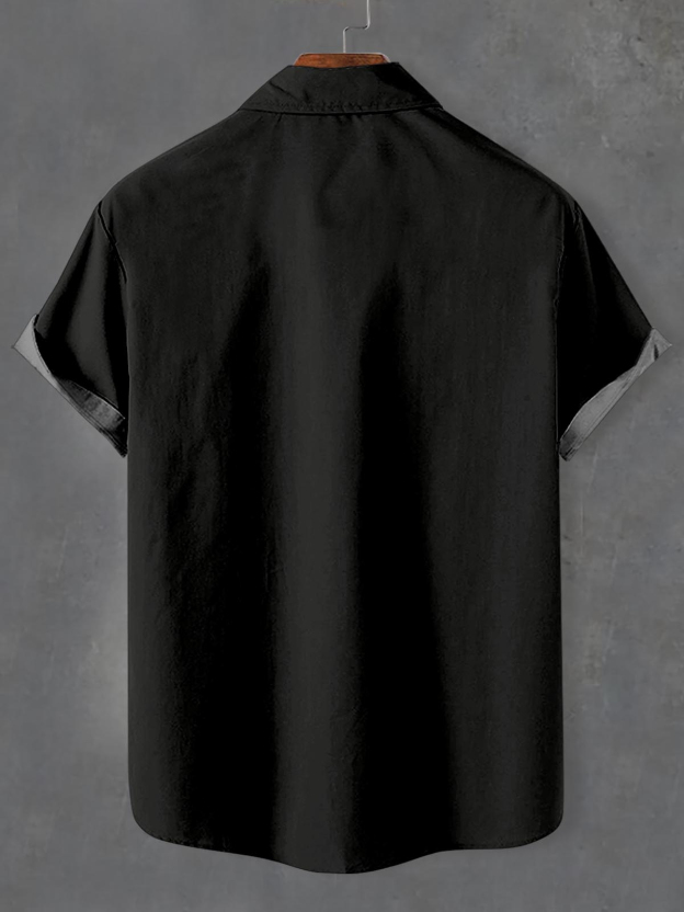 Men's Christmas Cartoon Graphic Short Sleeve Shirt