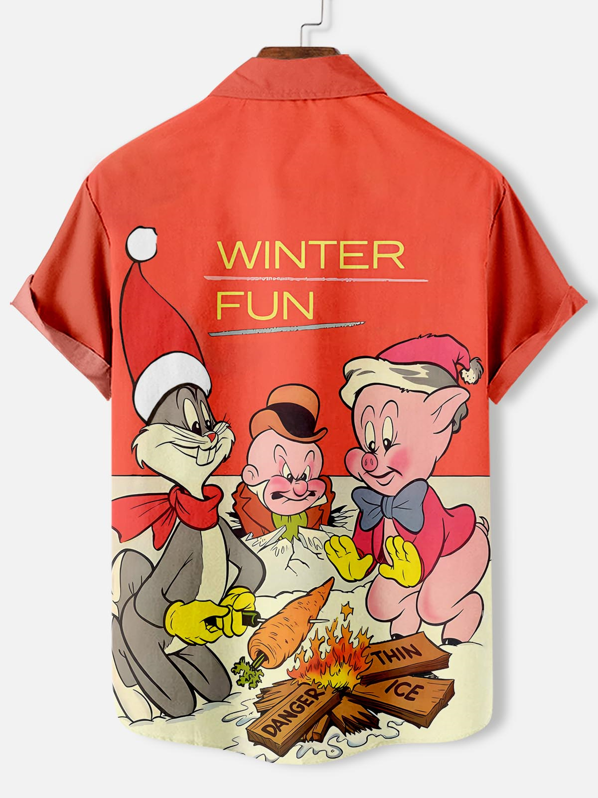 Men's Christmas Cartoon Graphic Short Sleeve Shirt