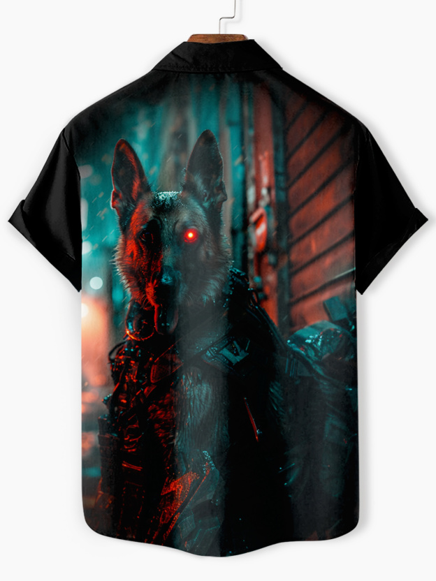 Men's classic movie Terminator animal fun graphic short sleeve shirt