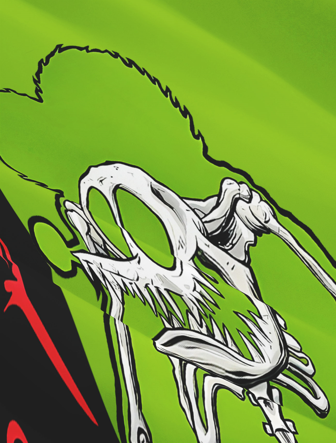 Men's cartoon racing stripe element short-sleeved shirt