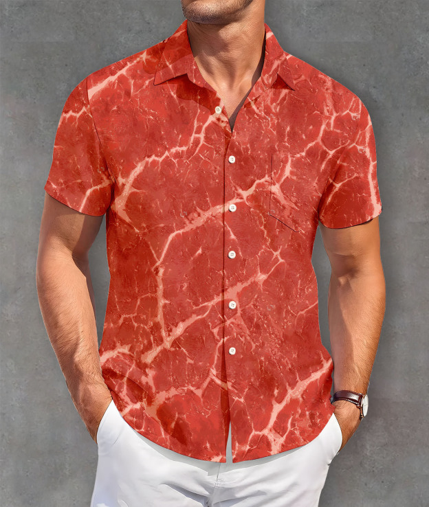 Men's Classic Green Monster Christmas Slogan Contrast Fun Short Sleeve