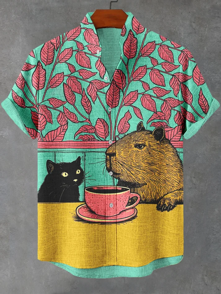 Funny Animal Graphic Short Sleeve Shirt
