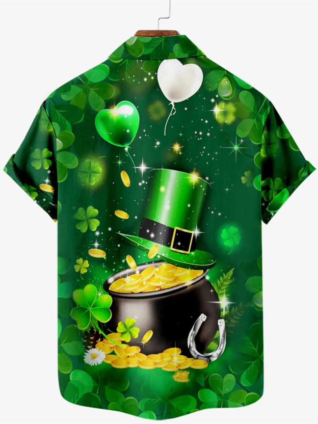 Men's Celebrate St. Patrick's Day Shamrock Short Sleeve Shirt