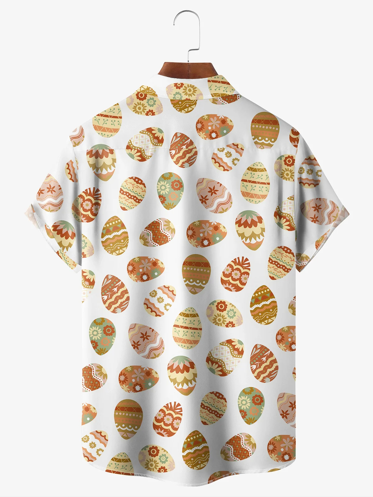 Men's Easter Egg Rabbit Girl Printed Pocket Holiday Shirt