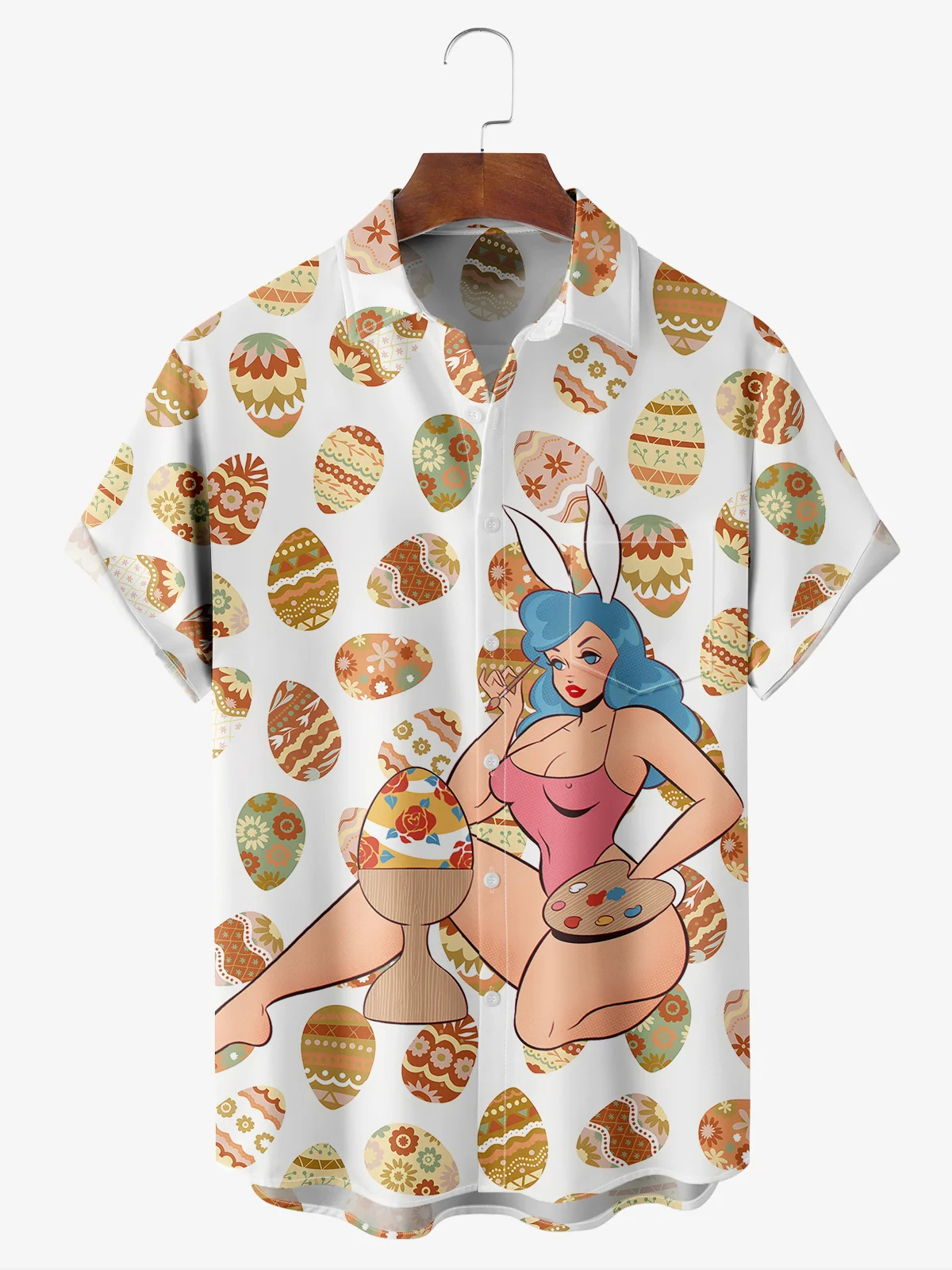 Christmas greetings from Santa Claus delivering gifts on a motorcycle Christmas Chest Pocket Short Sleeve Bowling Shirt