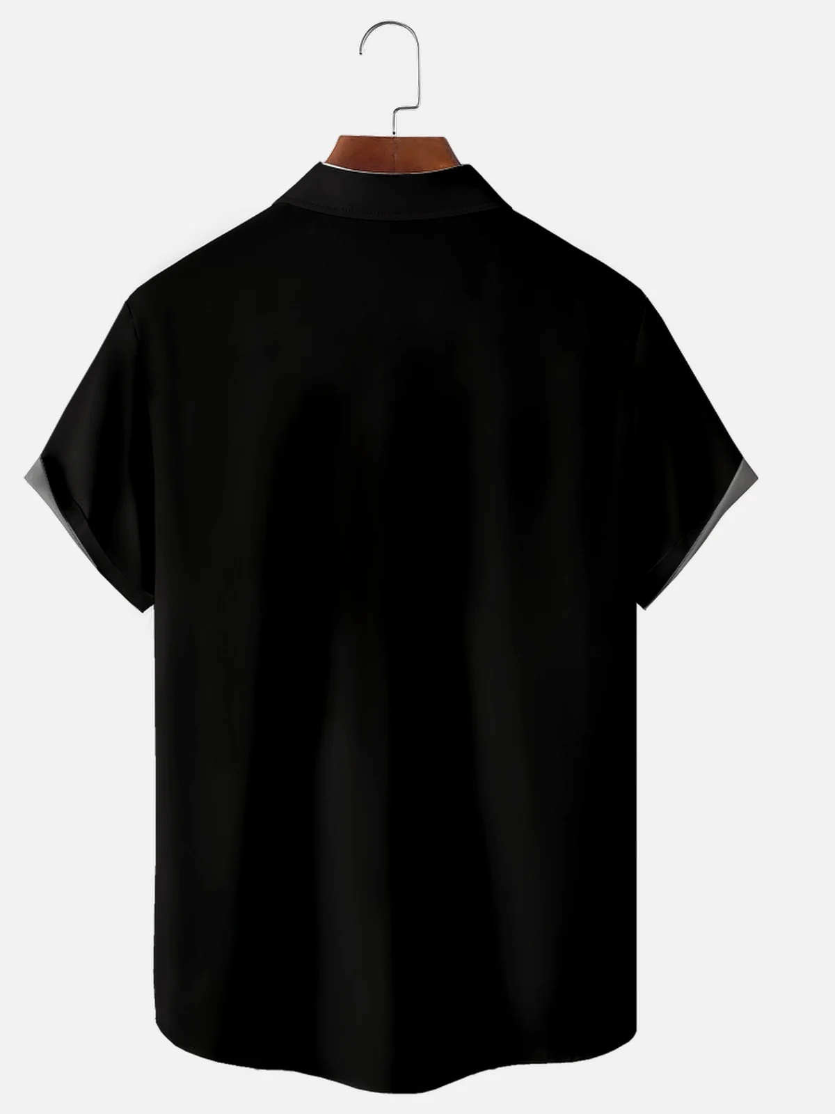 Men's casual geometric gradient striped pocket short sleeved shirt
