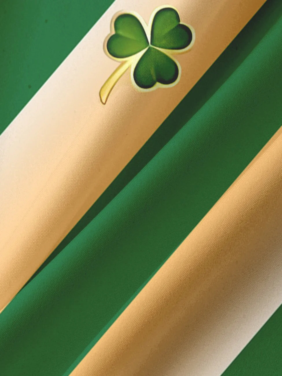 Men's gradient striped clover print casual short sleeved pocket bowling shirt