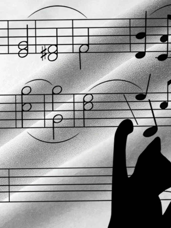 Men's Musical Cat Casual Lapel Short Sleeve Shirt