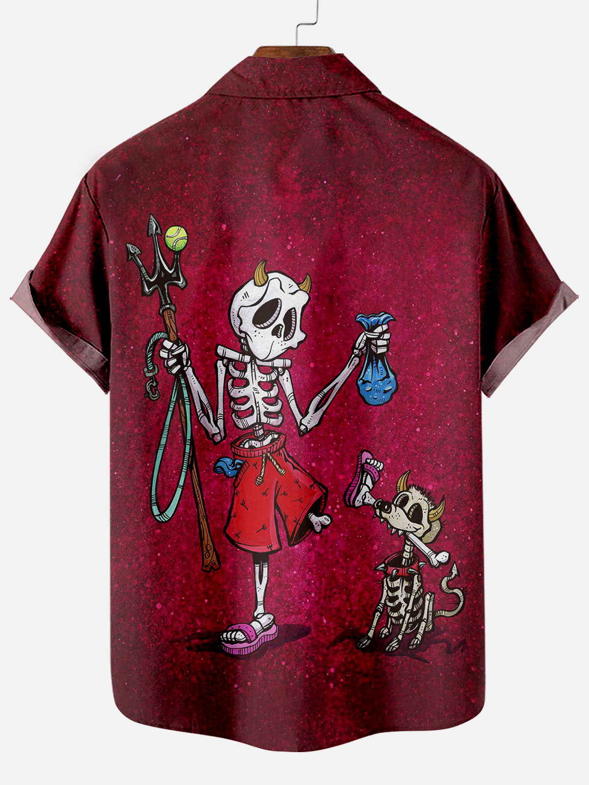 Men's Classic Day of the Dead Skull Graphic Short Sleeve Shirt