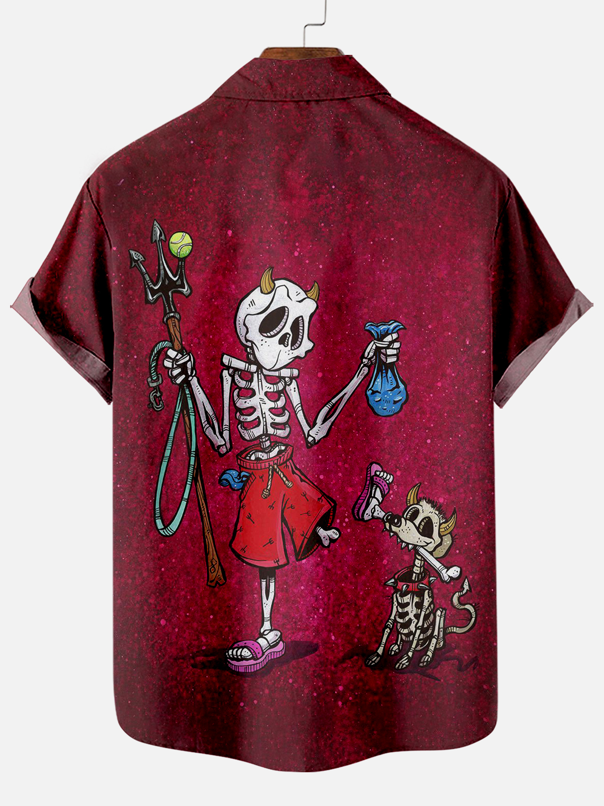 Men's Classic Day of the Dead Skull Graphic Short Sleeve Shirt