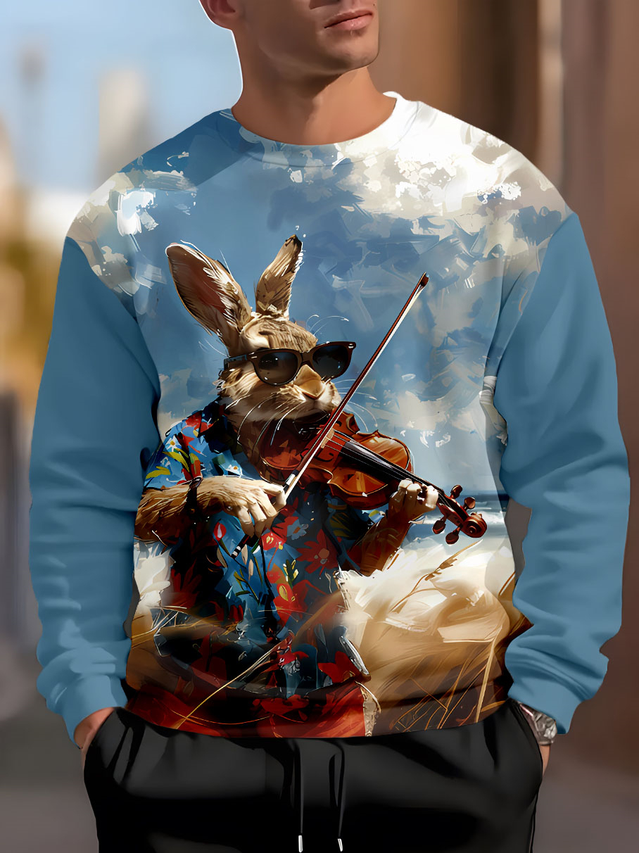 Men's Casual Classic Movie Graphic Long Sleeve Sweater