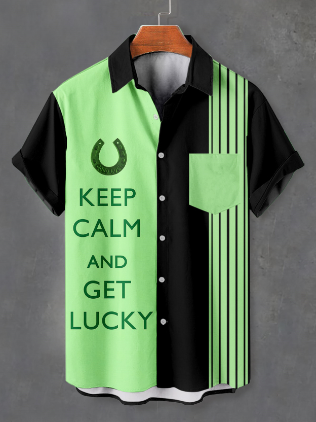 Men's Casual St. Patrick's Day Graphic Short Sleeve Shirt
