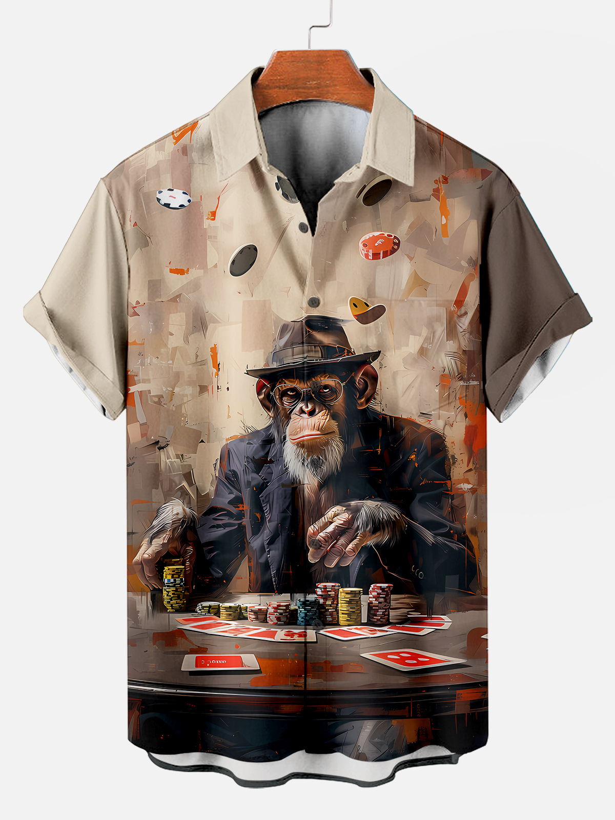 Retro Fashion Animal Print Short Sleeve Shirt