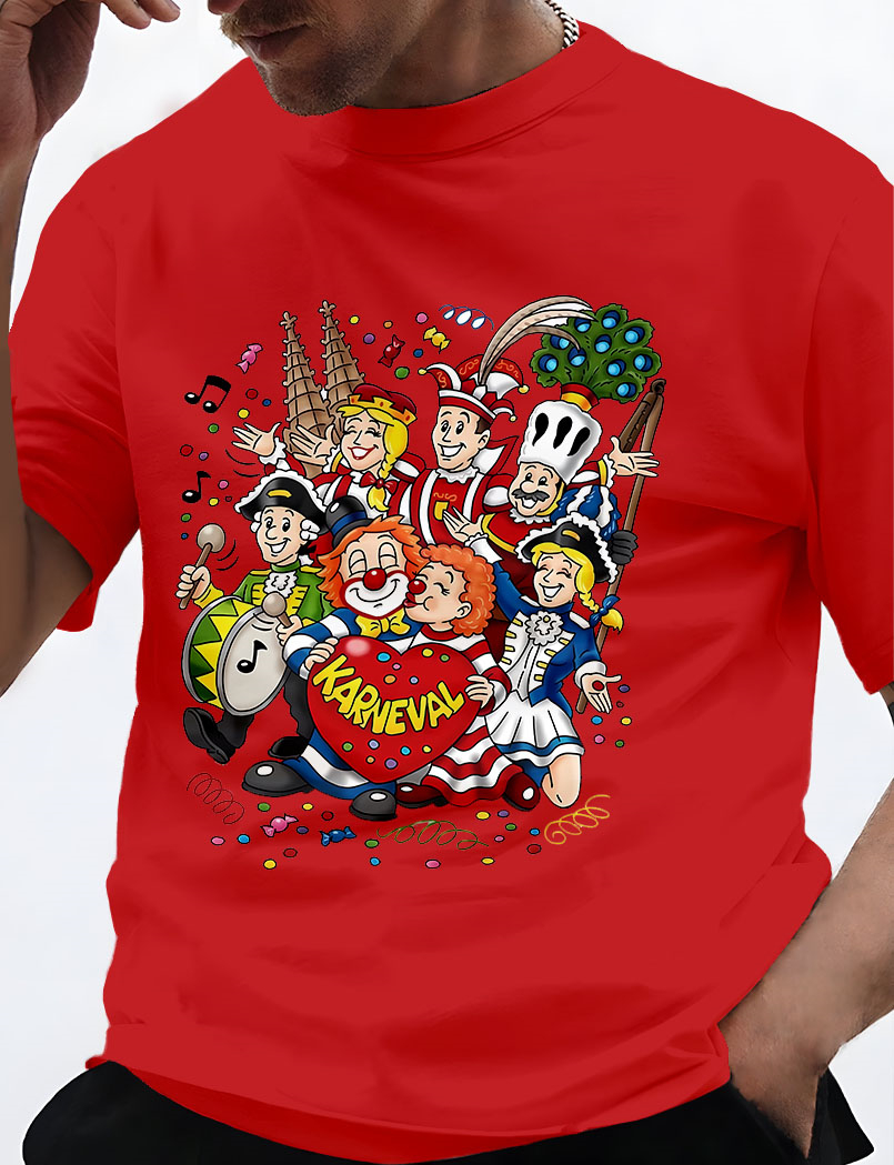 Men's Casual Cartoon Fun Illustration Short Sleeve T-Shirt