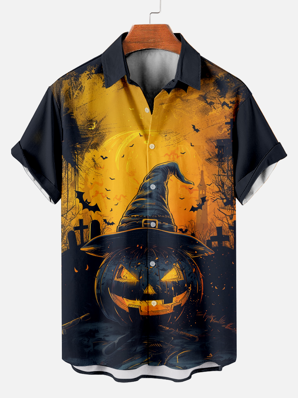Halloween graphic short sleeve shirt