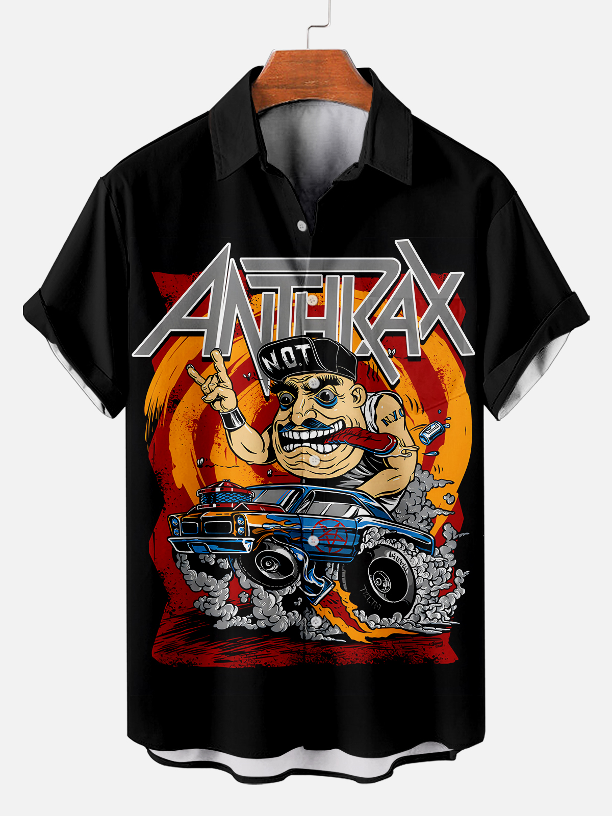 [Copy]Men's Vintage Witch Oil Painting Art Halloween Short Sleeve Shirt